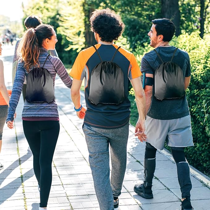 GoodtoU Drawstring Bags, Nylon Backpacks - Drawstring Gym Bags for Sport, Traveling, Team (10 Colors, 20Pcs)