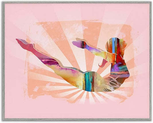 Stupell Industries Abstract Mindfulness Exercise Framed Giclee Wall Art Design by Tim Parker, Gray Framed, 30 x 24