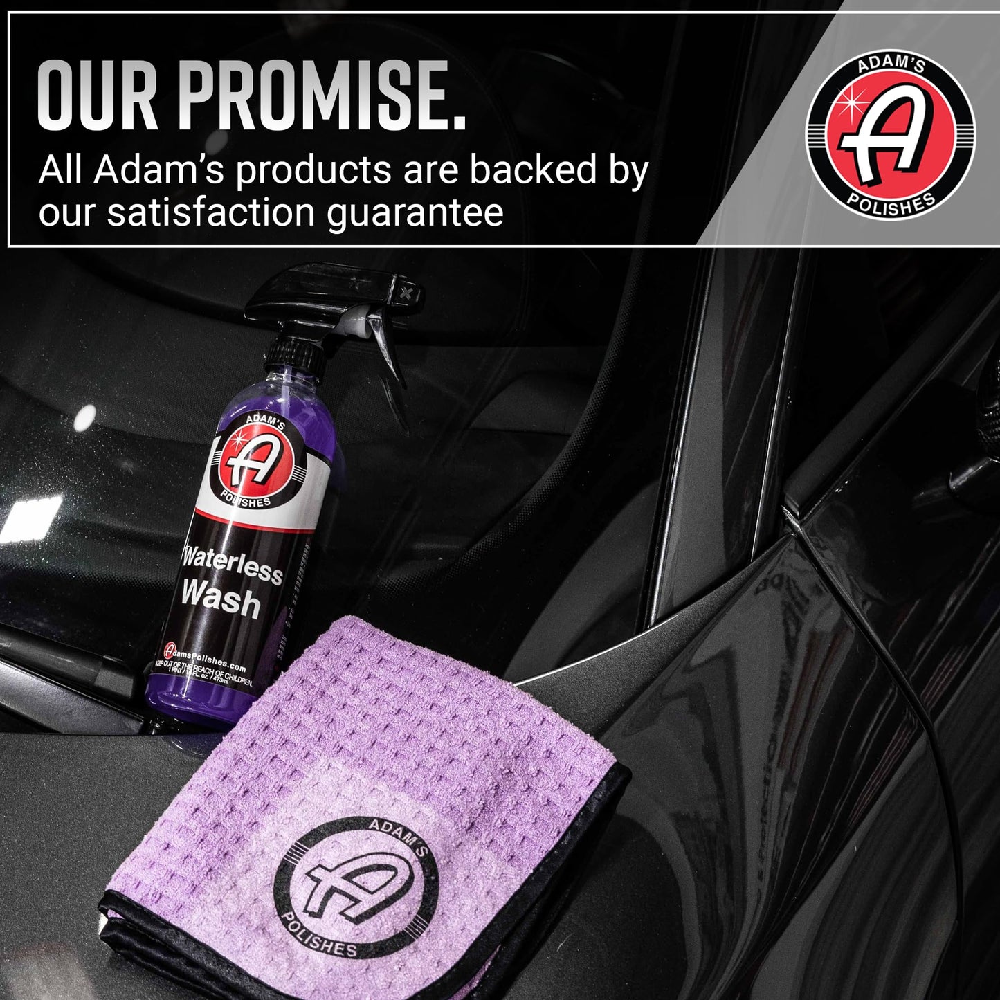 Adam's Polishes Waterless Wash - Car Cleaning Spray for Detailing | Safe Ultra Slick Lubricating Formula for Car, Boat, Motorcycle, RV | No Garden Hose, Wash Soap, or Foam Cannon Needed - Pack of 2
