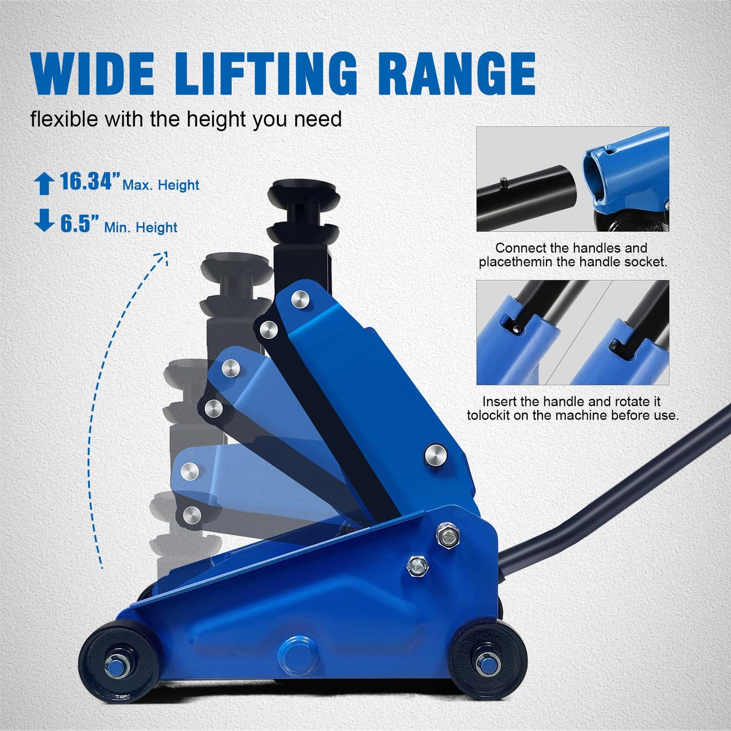 GAOLLY Mini Hydraulic Jack 2.5 Ton (5500lbs)/Floor Jack with Heightening Gasket,Lifting Range 4.13"-17"