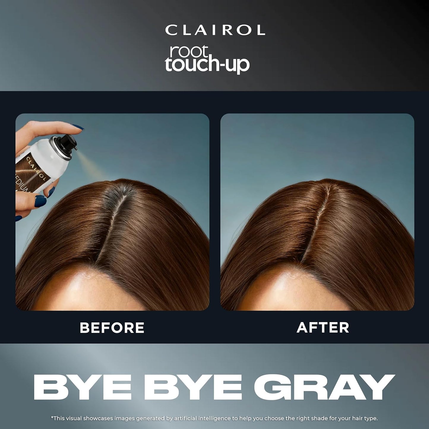 Clairol Root Touch-Up by Nice'n Easy Temporary Hair Coloring Spray, Dark Brown Hair Color, Pack of 1
