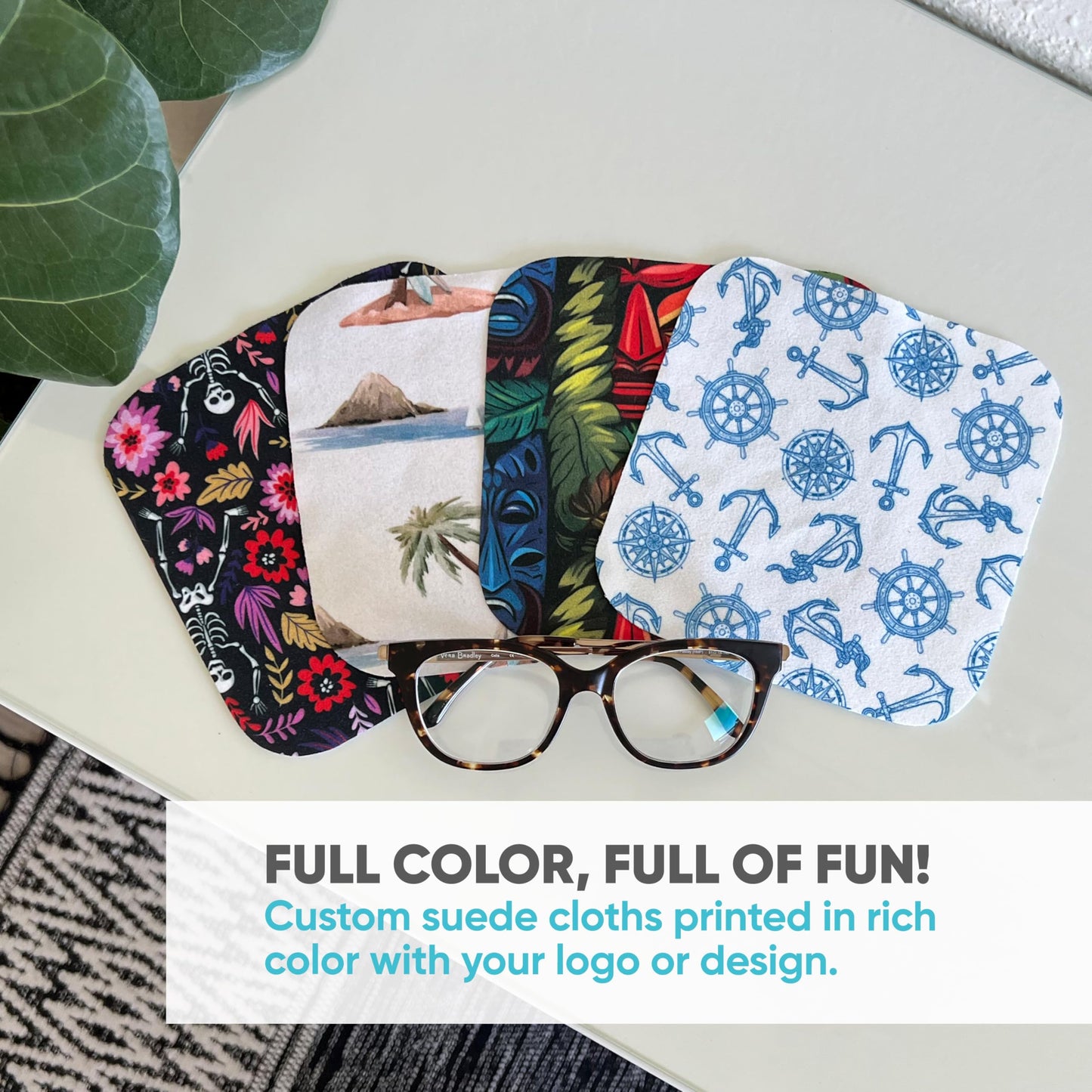 Custom Suede Microfiber Cloths – Trade Show Giveaways 100 Pack | Soft Cleaning Towels for Eyewear, Screens, Phones Lens | Custom Merchandise | Bulk Promotional Items | 10x10 Lens Cloth
