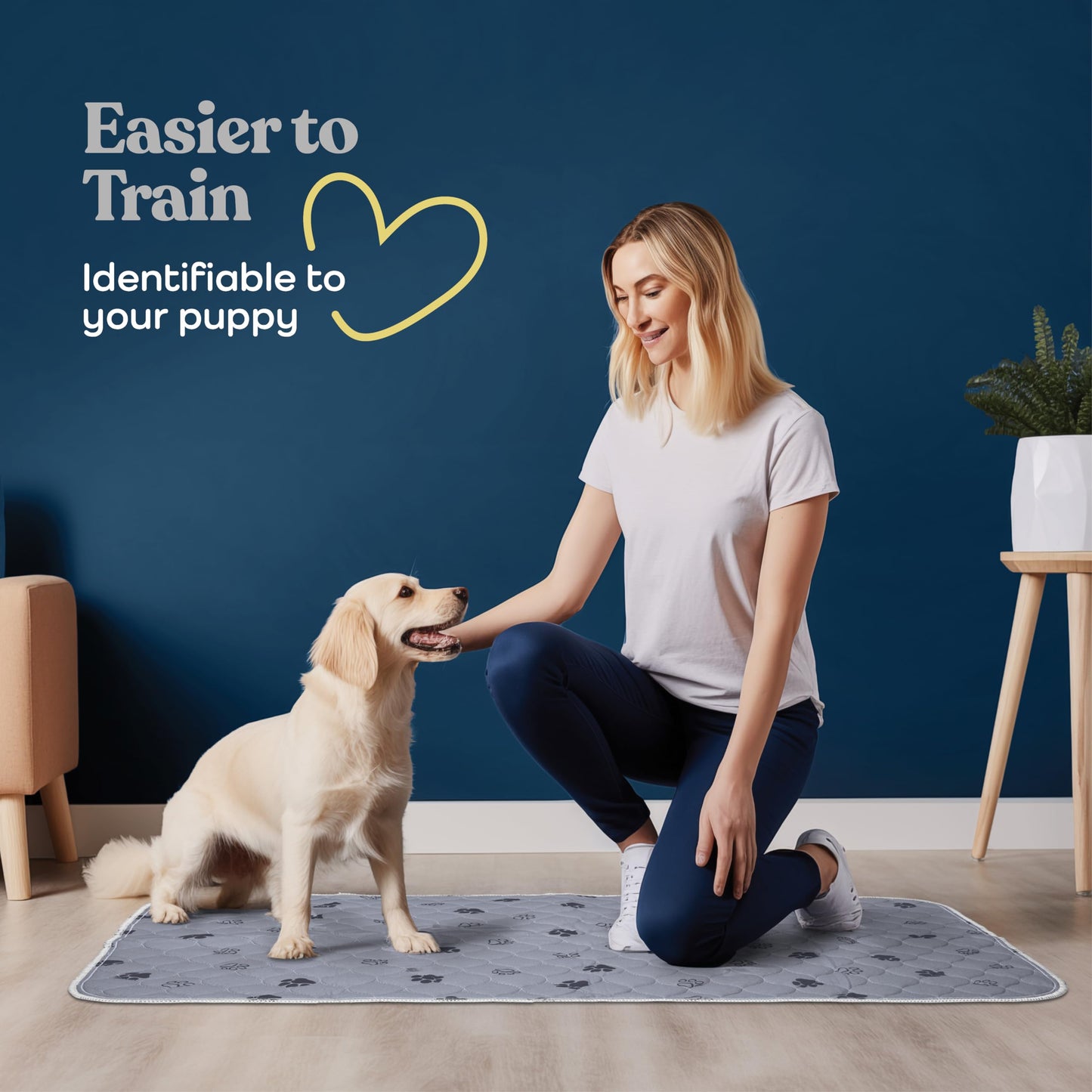 Super Absorbent Washable Pee Pads for Dogs - 2-Pack Superior Reusable Puppy Pads Pet Training Pads –100% Waterproof Dog Pee Pad Protects Against Urine Leakage Non-Slip Grip Prevents Slipping& Bunching