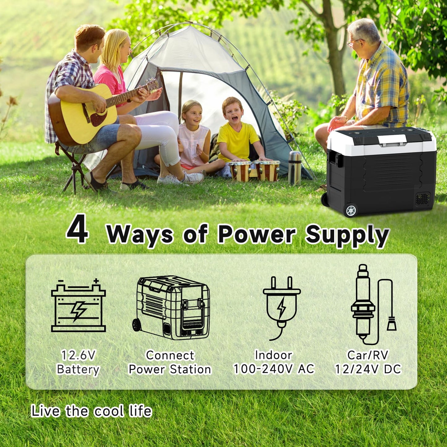 SHAREWIN Car Fridge, Car Refrigerator with Wheels, Electric cooler, Portable Freezer, 4℉~68℉, 12/24V DC, 100~240V AC APP Control, Portable Refrigerator, Travel, Truck, Camping, Boat (37QT)