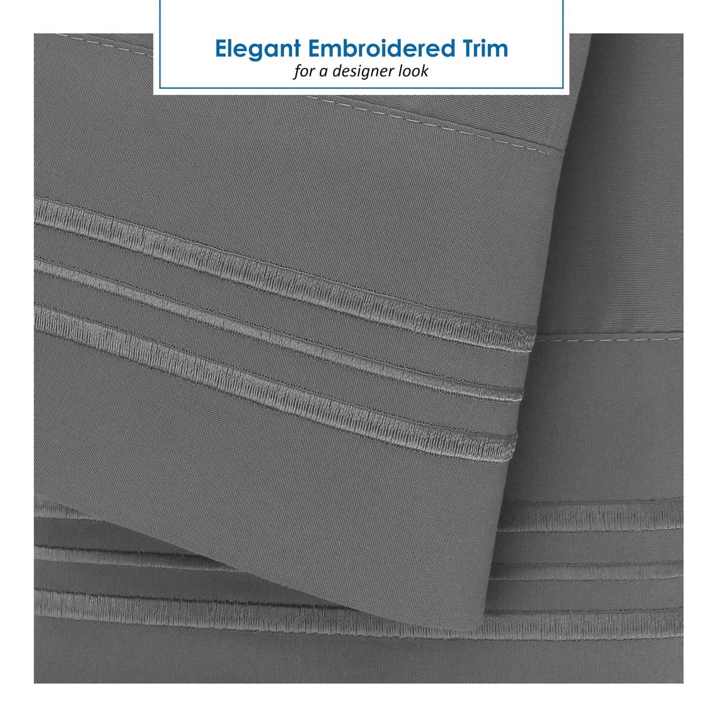 Nestl Dark Grey Short Queen Sheets for RV, Hotel Luxury RV Queen Sheets Set, 6 Piece Fitted Bed Sheet Set and Pillowcases, Super Soft, Wrinkle-Free, and Breathable Camper Bedding