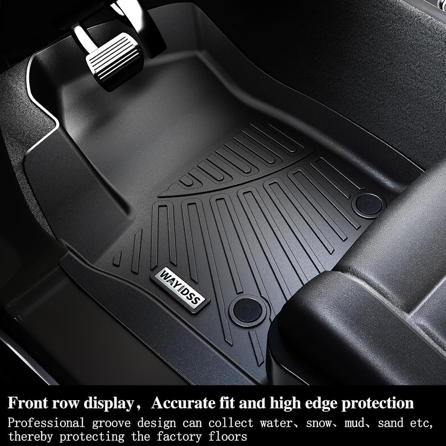 Floor Mats for 2025 Cadillac Escalade IQ 7 Seats&Cargo Mat with Backrest Protection&2nd Row Kick mat, TPE All Weather Protection Full Set Car Liners Accessories Covering The Backrest Mat-Black