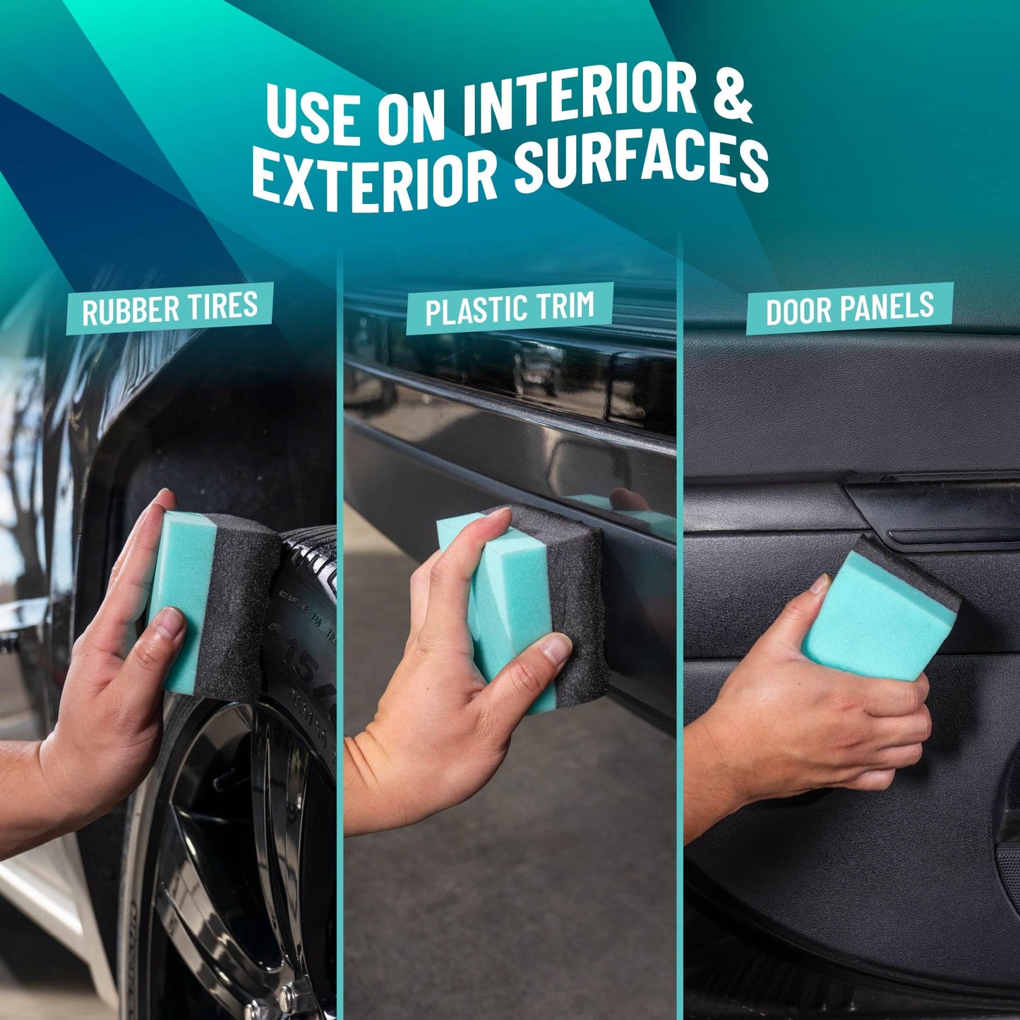 Chemical Guys Durafoam Contoured Large Tire Dressing Applicator with Wonder Wave, 2 Pack