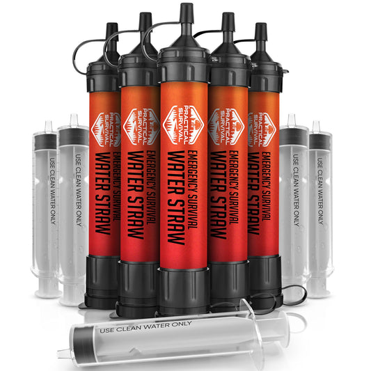 2 High-Capacity Emergency Water Straws – Lightweight, Reusable, 1800-Gallon Filters for Camping, Hiking, Travel, Biking, Survival, and Emergencies. No Expiration Date, Perfect for Preparedness