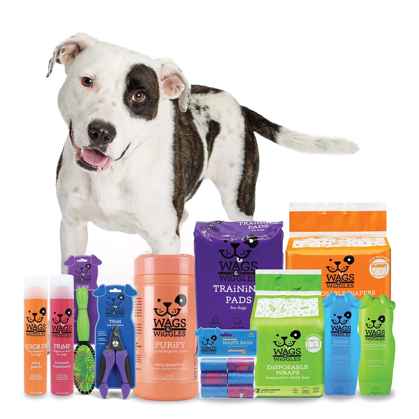 Wags & Wiggles Freshen Deodorizing Dog Shampoo in Very Berry Scent - Odor Control Dog Grooming Shampoo for Smelly Dogs, 16 Fl Oz