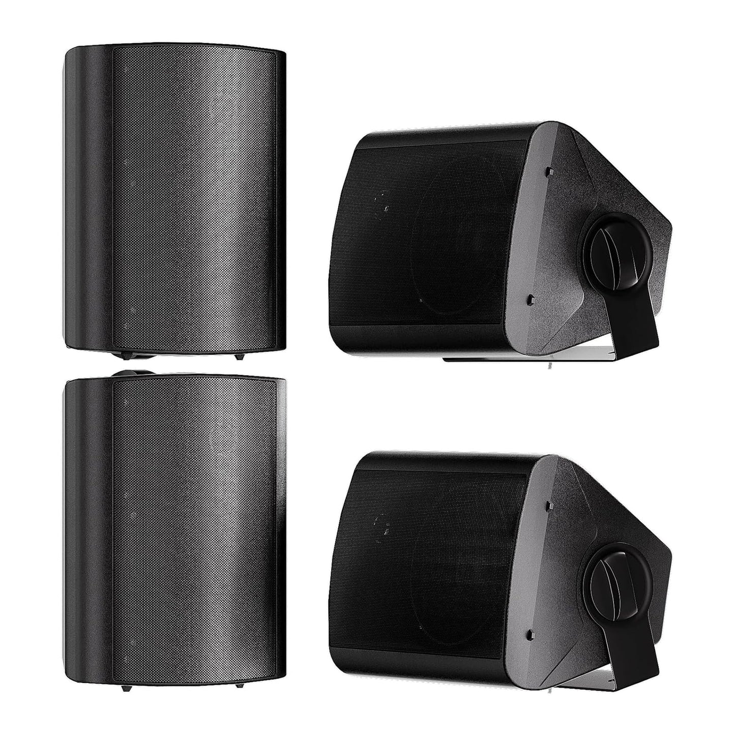 STUDIOFINIX 5.25 Inch 600W Passive Wall Mount Speakers Weather Resistant Indoor Outdoor Speakers for Patio Garage Home,2 Pairs (Black)