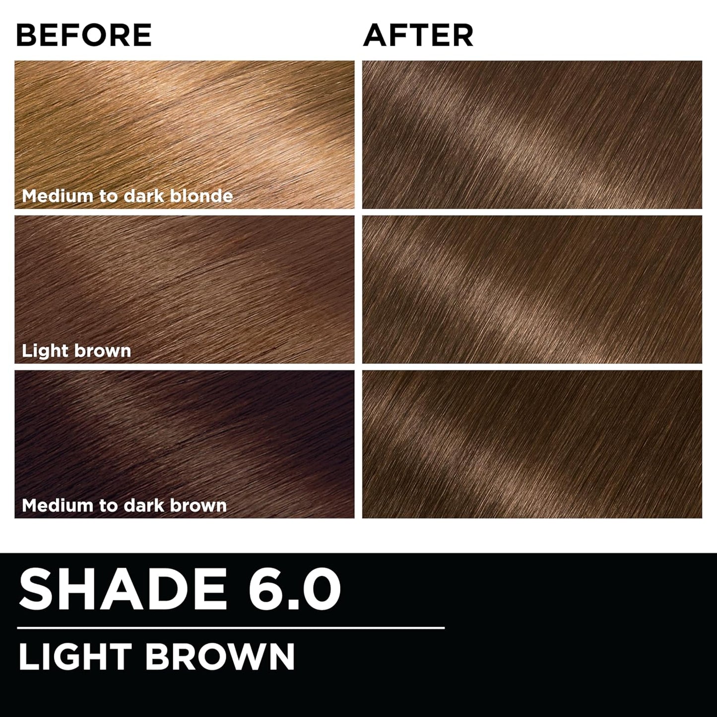 Garnier Hair Color Olia Ammonia-Free Brilliant Color Oil-Rich Permanent Hair Dye, 6.0 Light Brown, 1 Count (Packaging May Vary)
