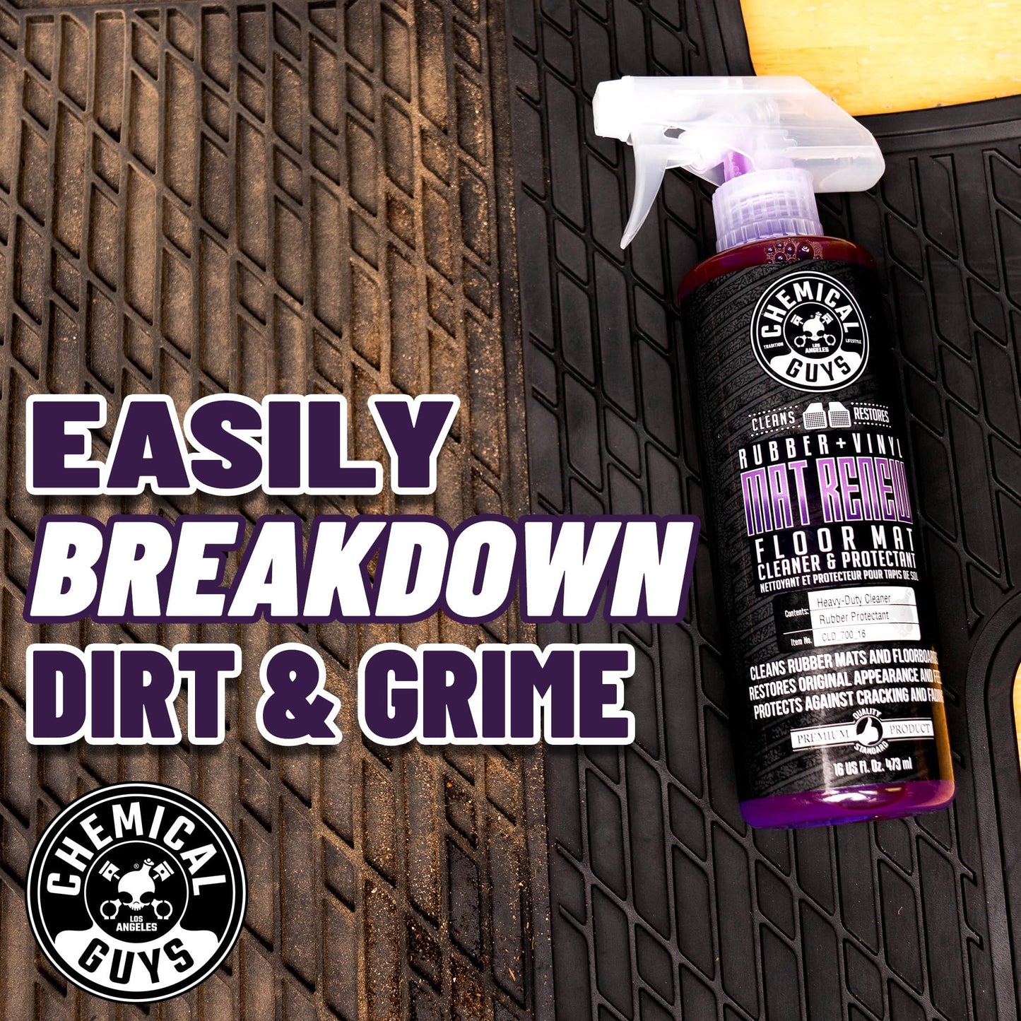 Chemical Guys Mat Renew Rubber + Vinyl Floor Mat Cleaner and Protectant, Safe for Cars, Trucks, SUVs, Motorcycles, RVs & More, Extra Large 32 fl oz