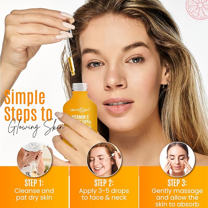 30% Vitamin C Serum (8 Fl Oz) Pure Organic Anti- Wrinkle + Hyaluronic Acid + Retinol + Vitamin E + Vitamin B, Facial Serum For Anti-aging, Wrinkles, And Fine Lines.