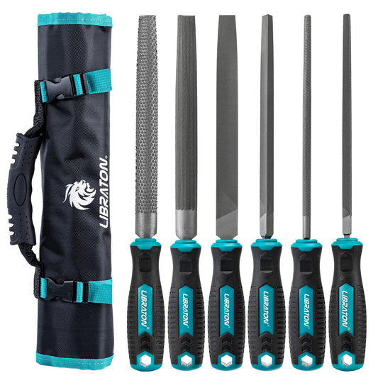 Libraton 31PCs Metal File Set, Metal Files, Metal Files for Steel, 12 Needle Files with Case, Riffler File, 12 Sandpapers, Steel Brush, File Sets for Wood and Metal, for Metalworking & Woodworking