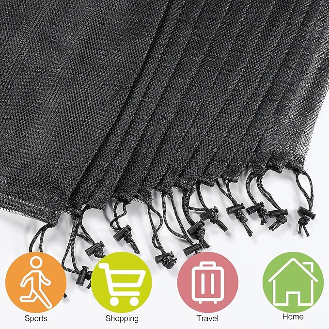 iMucci 13"X15.5" 50Pcs Mesh Laundry Drawstring Bag Nylon Drawstring Gym Bag with Cord Lock Closure