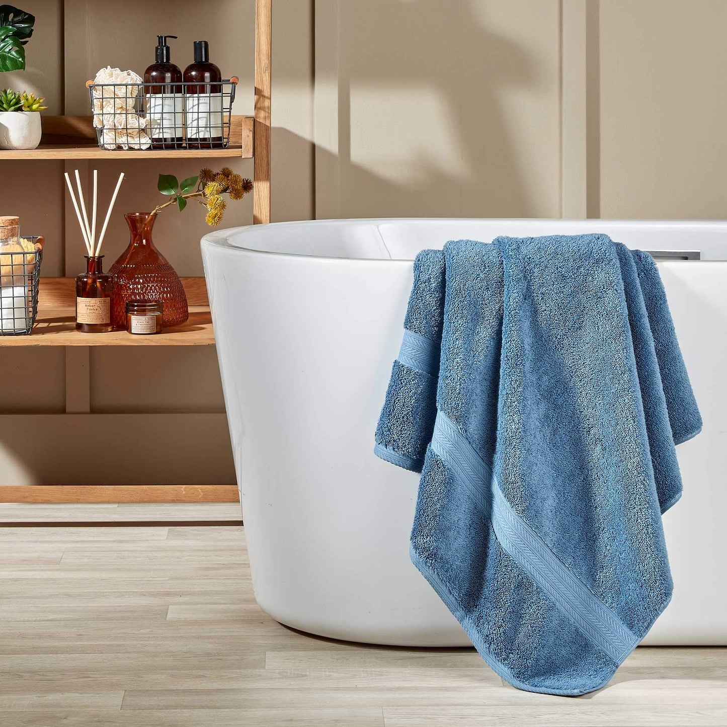 Christy Renaissance 6 Piece Towel Set | Denim Blue | 100% Egyptian Cotton | Luxuriously Soft and Super Absorbent | 675 GSM | 2 Bath Towels 2 Hand Towels 2 Face Cloths