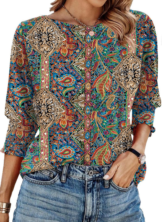 IECCP Spring Clothes for Women Women's 3/4 Sleeve Summer Tops for Women 2025 Womens Summer Tops 2025