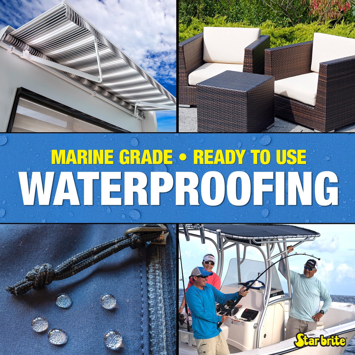 STAR BRITE Waterproofing Spray, Waterproofer + Stain Repellent for Boat Covers, Car Covers, Bimini Tops, Tents, Jackets, Backpacks, Boots, Awnings, Patio Covers & More - Gallon 2 Pack