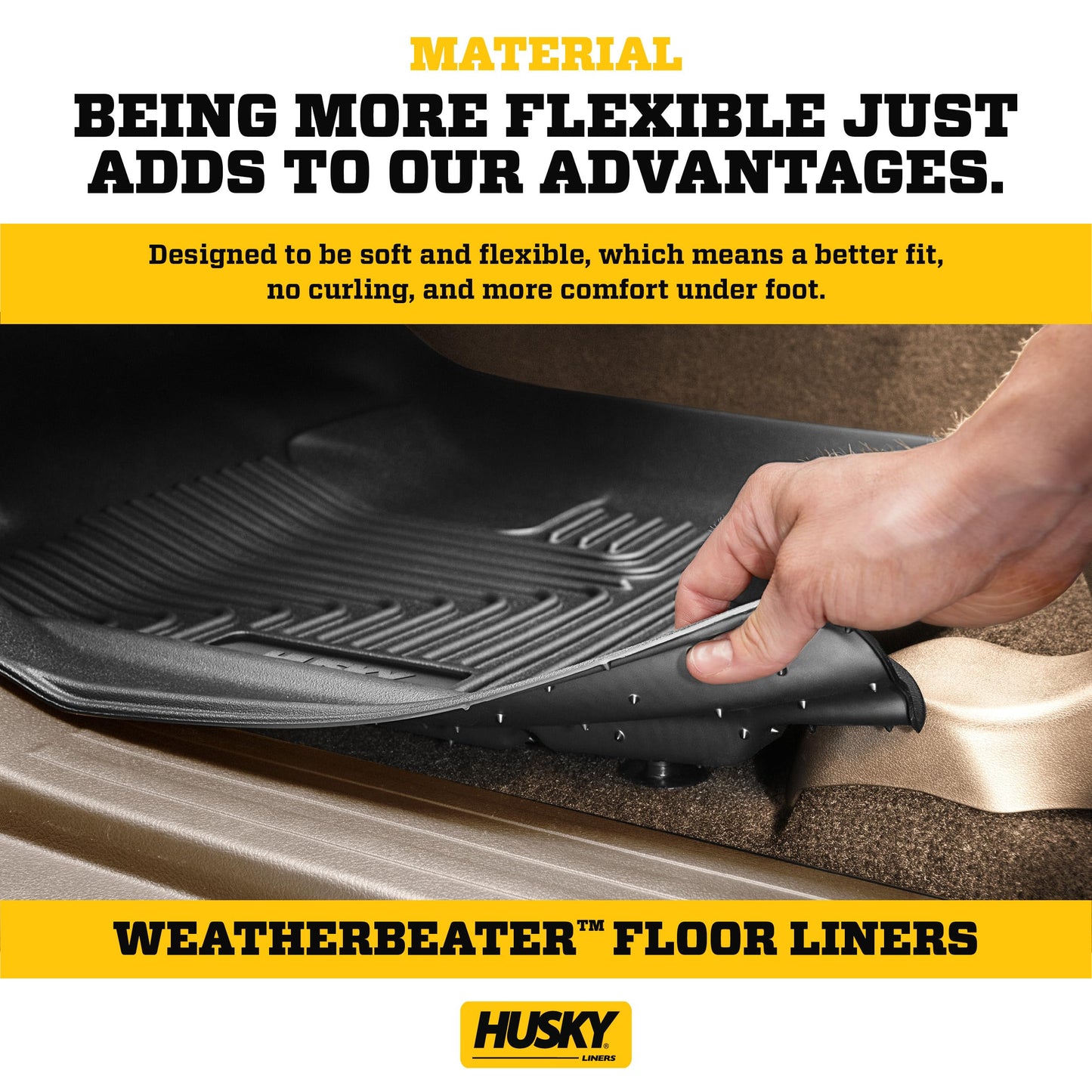 Husky Liners Weatherbeater Floor Mats | Fits 2020-2025 Hyundai Venue | Front & 2nd Row, 3-pc Black - 96691