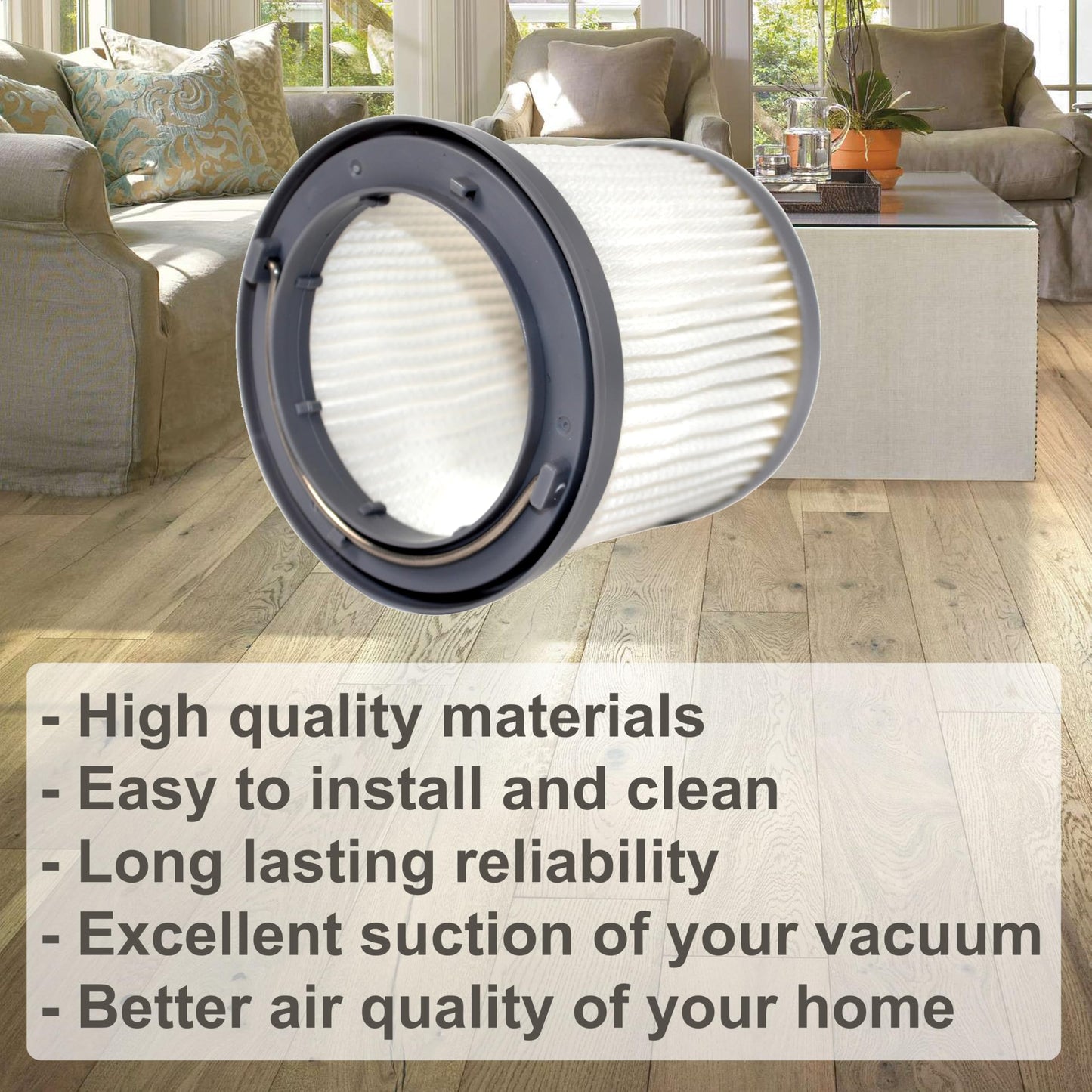 HQRP 2-pack Washable Filter compatible with Black & Decker HFVB320J27, HFVB315J22 DUSTBUSTER, HFVAB320JC26 Car Lithium FLEX Hand Vacuum, Pivot vac filter PVF110 Replacement