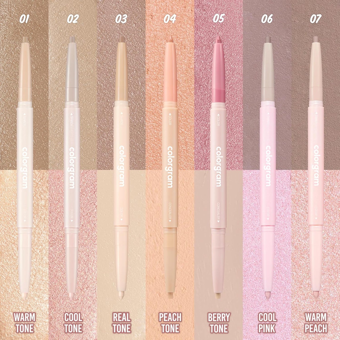 COLORGRAM Under Eye Highlighter Stick 01 Warm Tone | Silky-Smooth Long-Lasting Highlighter & Contouring Stick for Smudge-Proof, Shining Daily Makeup | K-Beauty Face Highlighters & Luminizers