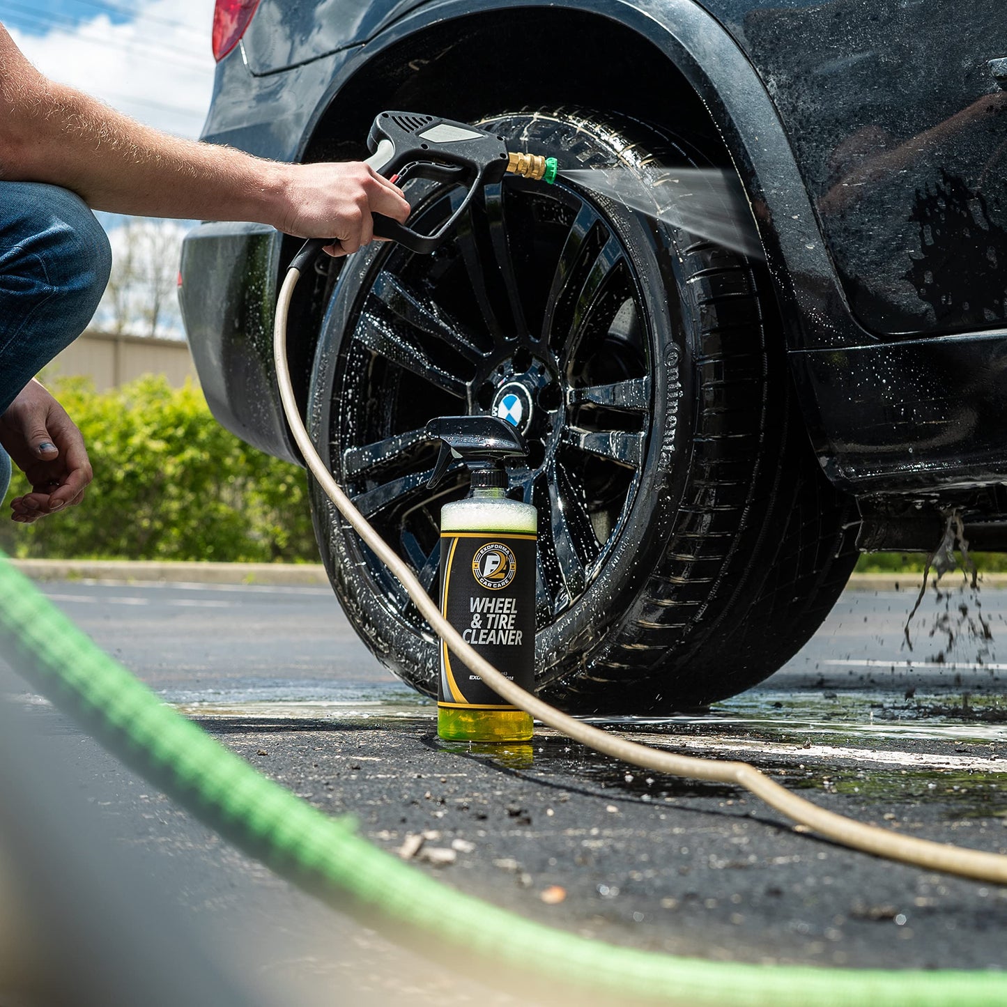 ExoForma Wheel & Tire Cleaner - Removes Built-Up Brake Dust, Dirt & Grime - Improves Dressing Performance - 2-in-1 Formula - Chosen by Pros (16 FL Oz)