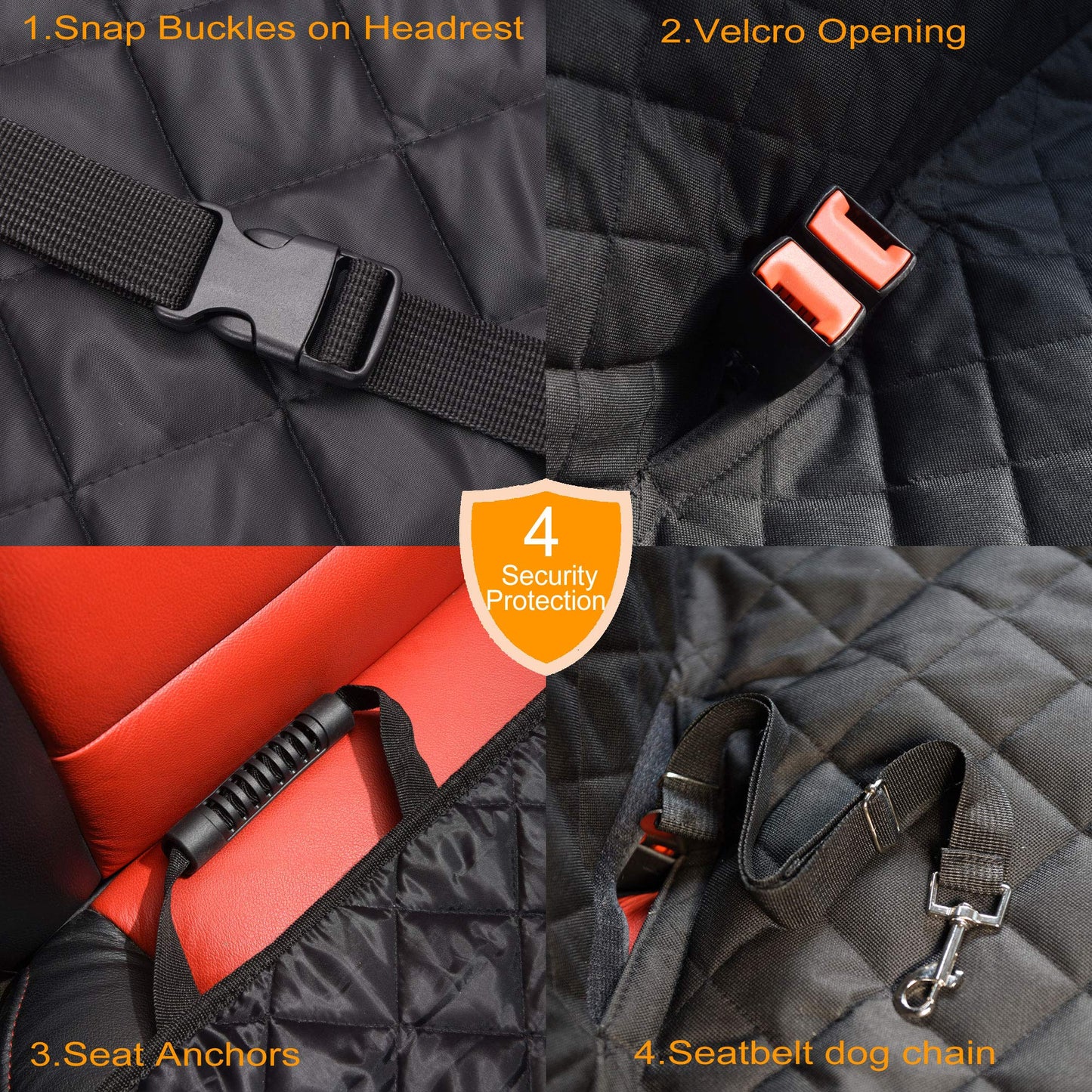 JSTHT Dog Car Seat Cover for Back Seat 100% Waterproof Car Seat Cover Protector for Dogs in Car Nonslip Scratch Proof Durable Dog Seat Cover for Cars SUV &Truck