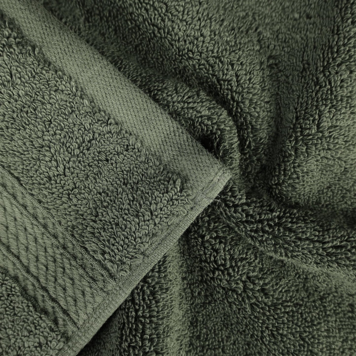 BNM Egyptian Cotton Heavyweight Towels, Ideal For Bathroom, Shower, Spa, Hotel, 800 GSM, Face/ Washcloths, Hand Towels, Bath Towels, Highly-Absorbent, Luxury Basics, 9 Piece Towel Set, Forest Green