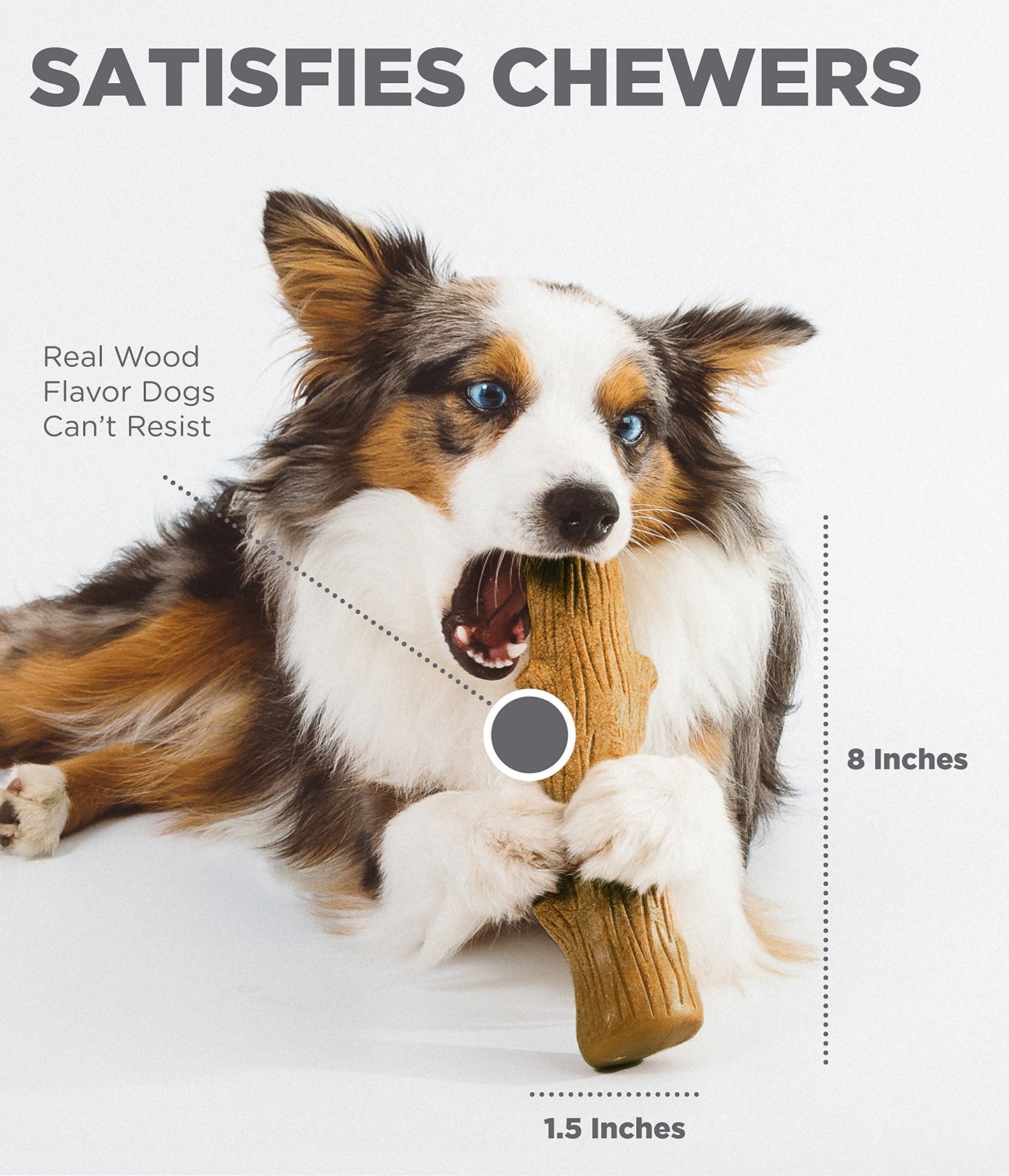 Petstages Dogwood Durable Dog Chew Toy, Large - Long Lasting Chew Stick Made with Real Wood - USA Made, L