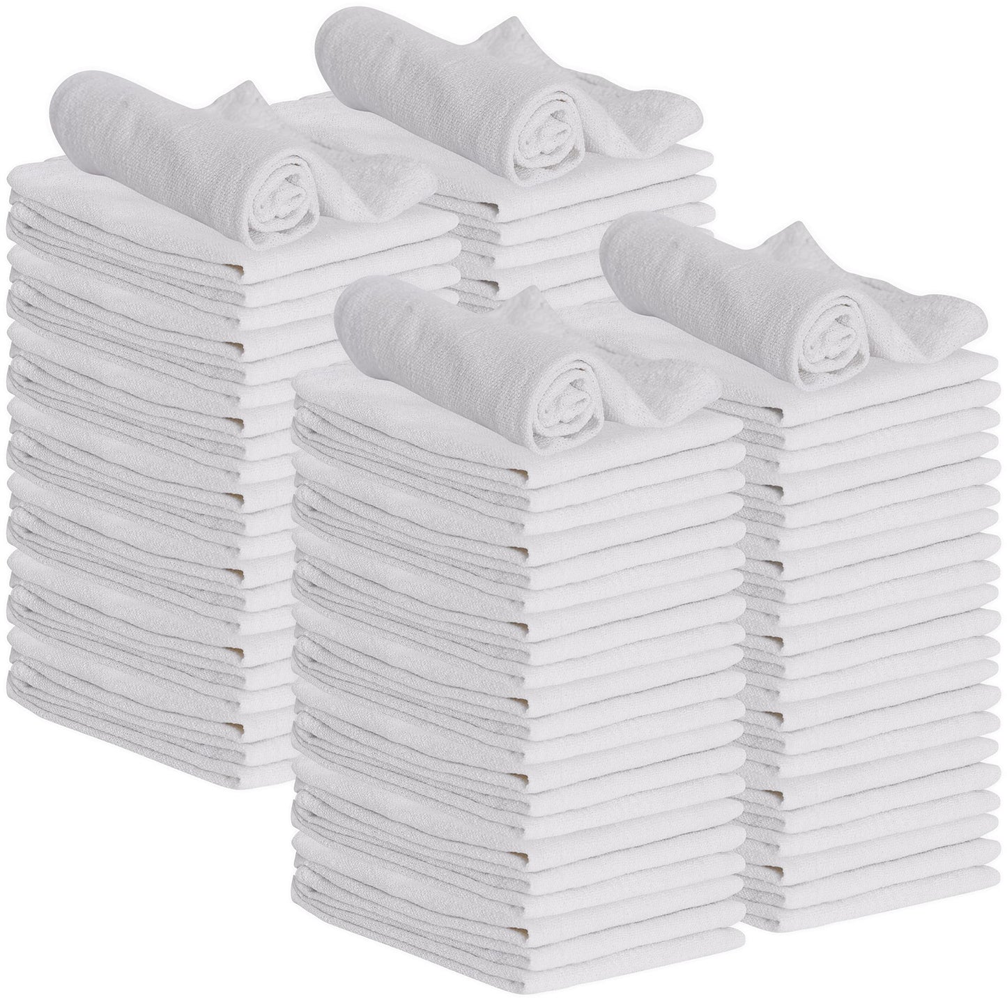 GREEN LIFESTYLE 150 Pack 12x14, Red Shop Towels 100% Cotton, Super Absorbent and Durable for Car, Reusable Shop Rags