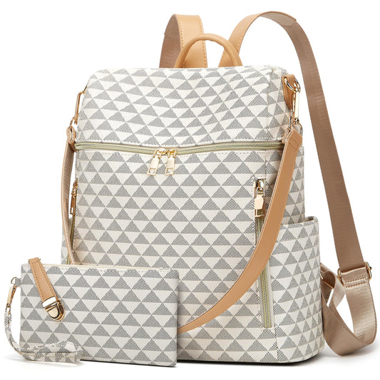 Makes Backpack Purse for Women PU Leather Travel Satchel Handbag Convertible Design Bag with Purse 2 Piece