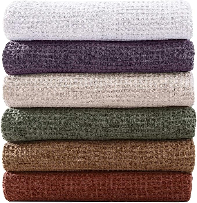 Eddie Bauer - Queen Blanket, Super Soft & Medium Weight, Softens Every Wash (Solid Waffle White, Queen)