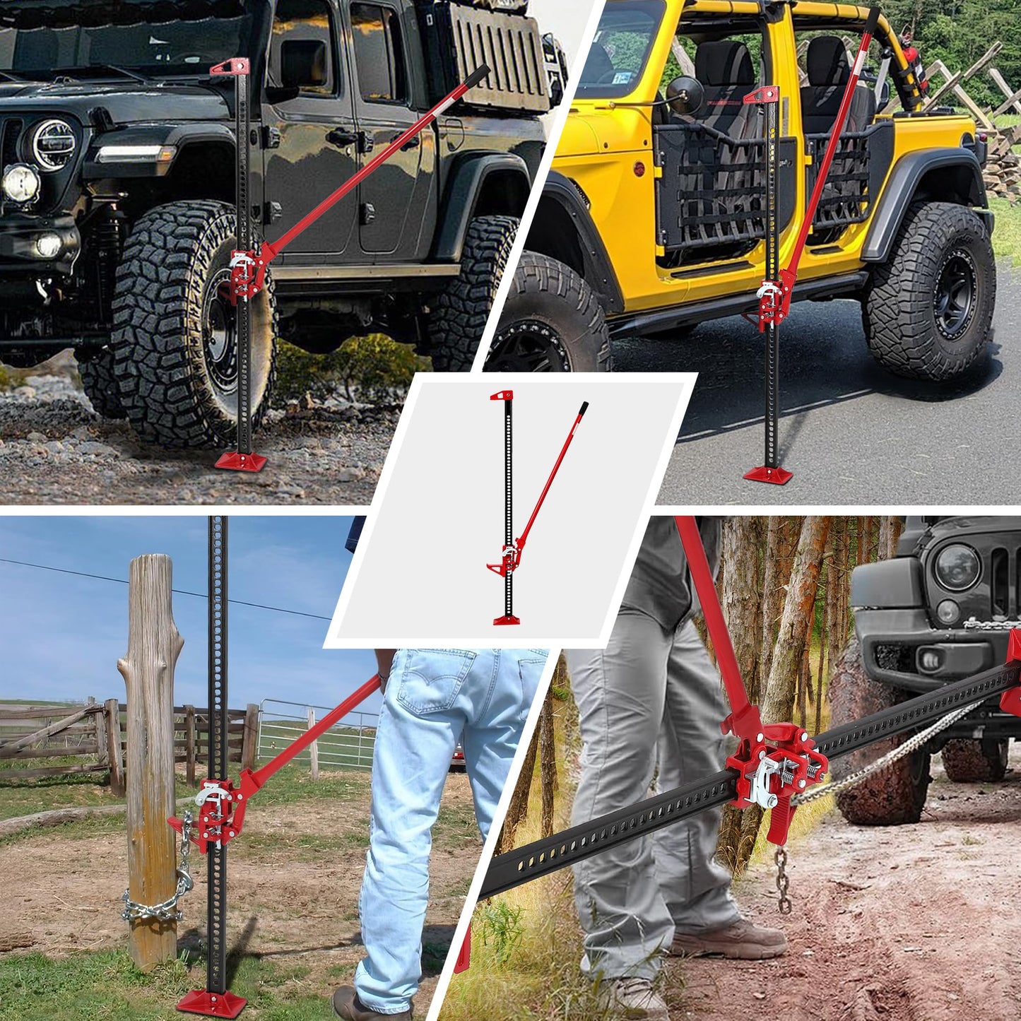 3 Ton Farm Jack, Heavy Duty 6600 Lb Capacity Ratchet Off-Road Multi-Purpose Jack for ATVs, Utility Vehicles, Off-Road Vehicles, Tractors, Trucks