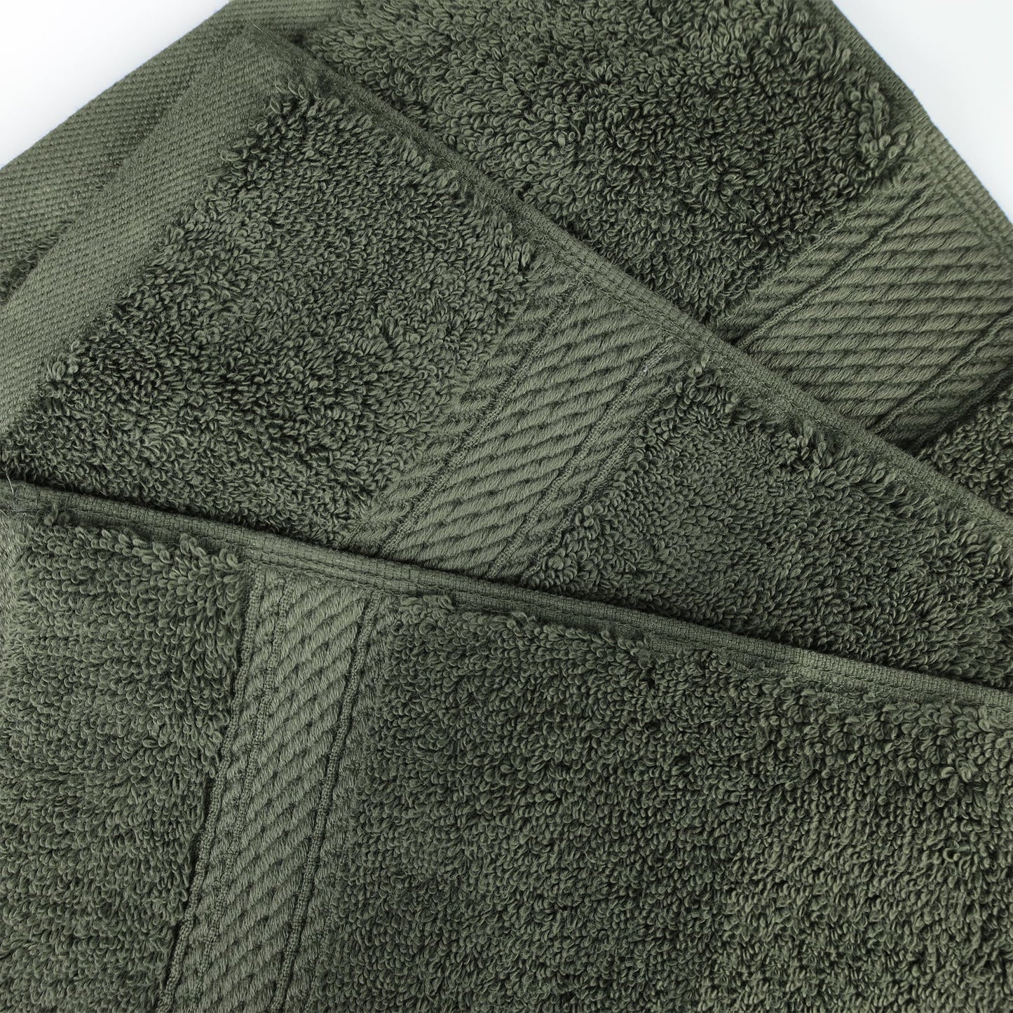 BNM Egyptian Cotton Heavyweight Towels, Ideal For Bathroom, Shower, Spa, Hotel, 800 GSM, Face/ Washcloths, Hand Towels, Bath Towels, Highly-Absorbent, Luxury Basics, 9 Piece Towel Set, Forest Green