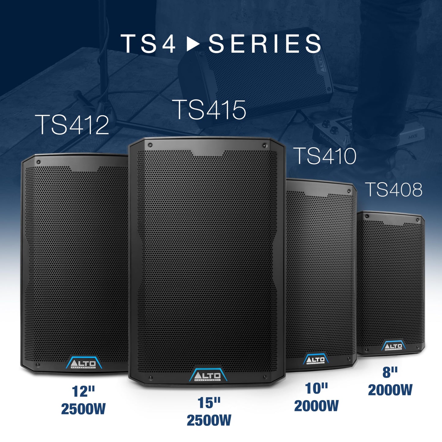 ALTO TS410 2000W 10" Powered PA Speaker with 3 Channel Mixer, Bluetooth Streaming, Wireless Loudspeaker Linking, DSP App