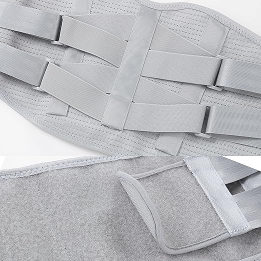 NeoTech Care Back Support Belt - Breathable & Adjustable Lower Back Brace - Double Pull Compression Straps (Grey, Size XXL)