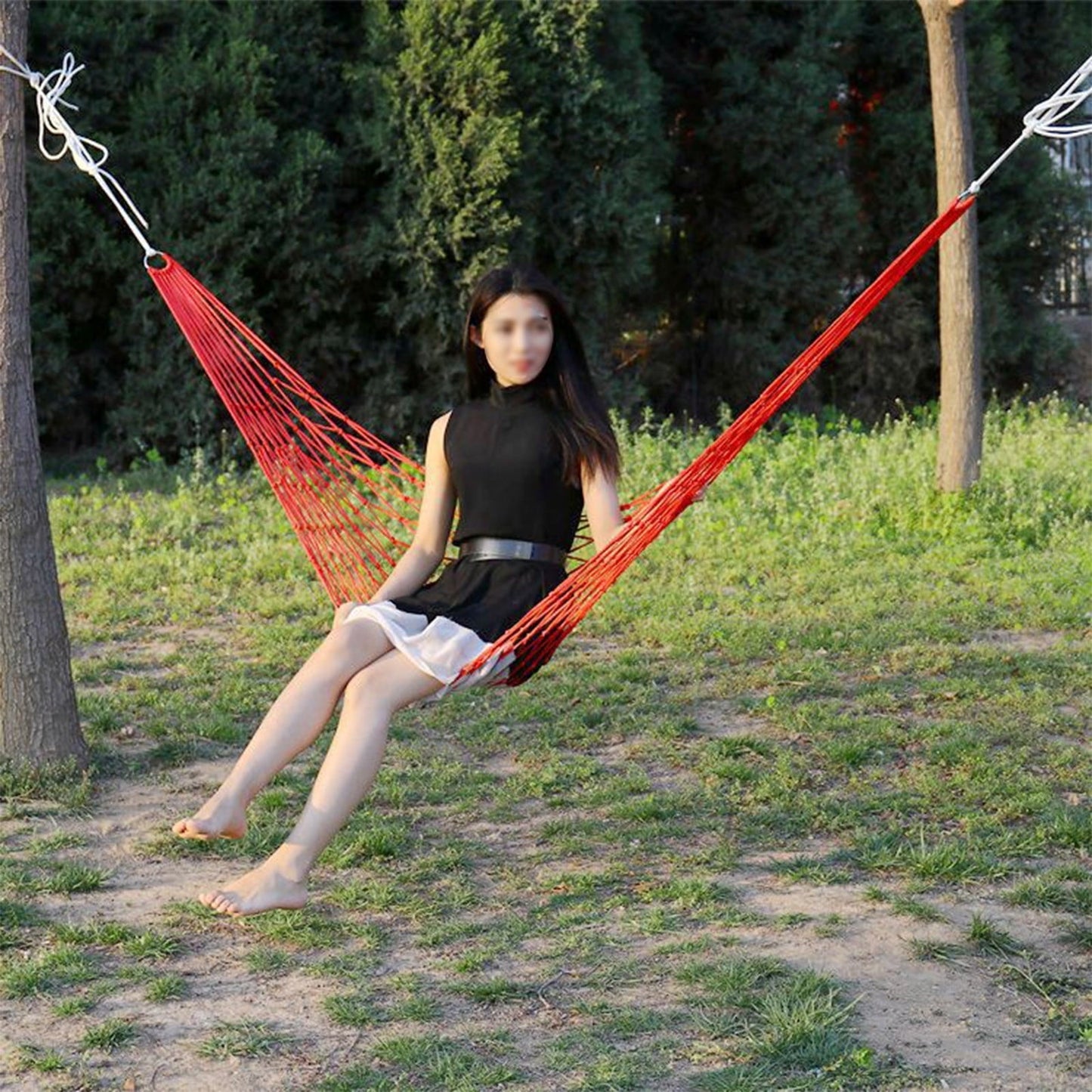 Kieccall Travel Hammocks Camping Hammocks Outdoor Sports Hammocks Mesh Nylon Sleeping Bed For Garden Beach Camping Hunting Hiking
