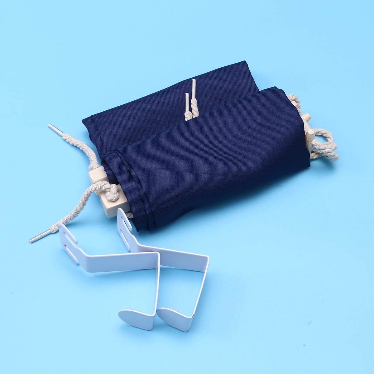 FONWILYO 1Pcs Portable Desk Foot Hammock Bamboo Canvas Material for Home and Outdoor Use Dark Blue